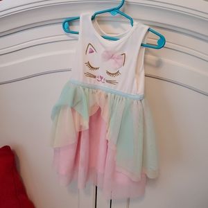 2t rainbow pastel kitty dress - never worn